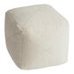 Square Ivory Plush Textured Pouf image number 0