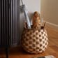 Edith Seagrass And Rattan Checkered Tote Basket image number 1