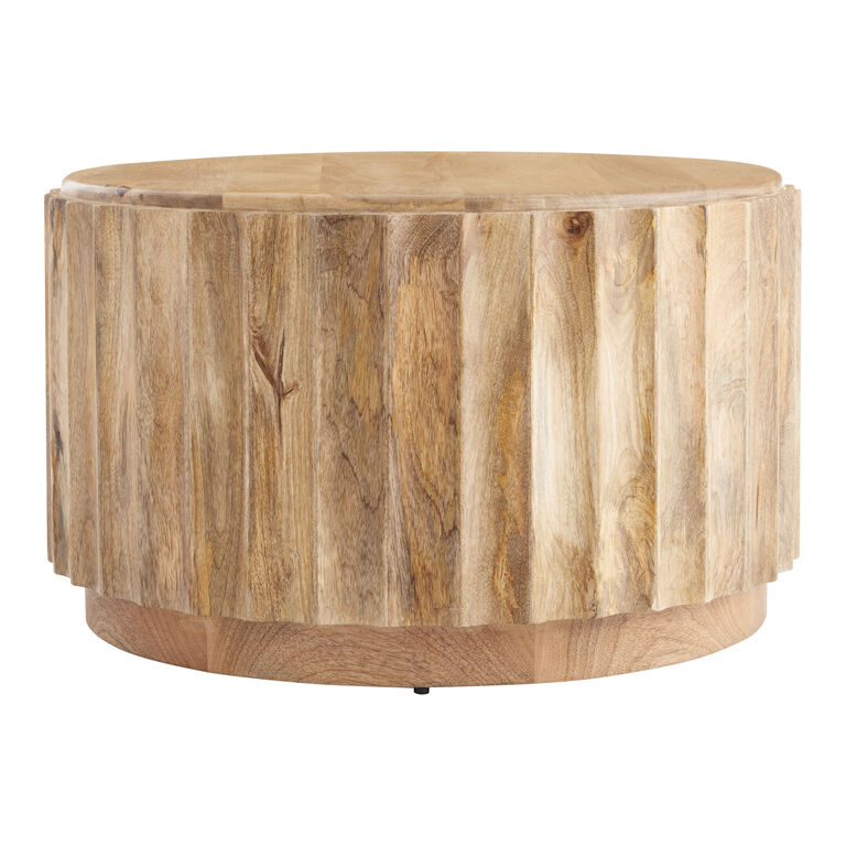 Ishan Round Driftwood Ridged Coffee Table image number 2