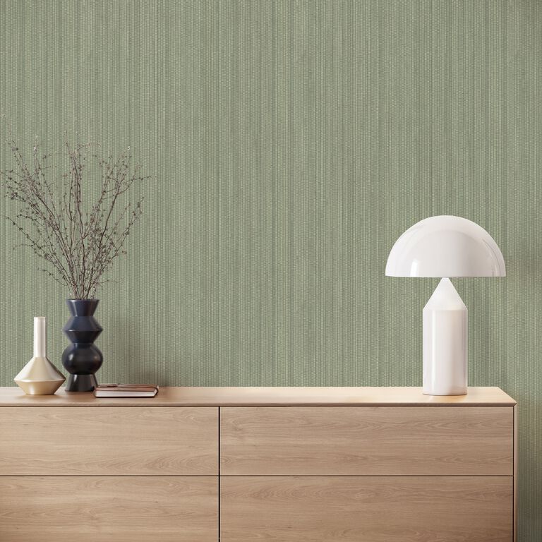 Sage Faux Grasscloth Iridescent Peel And Stick Wallpaper image number 2