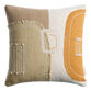 Taupe And Orange Patchwork Throw Pillow image number 0