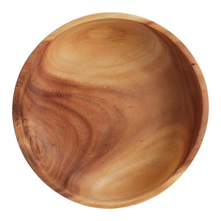 Acacia Wood Footed Serving Bowl image number 2