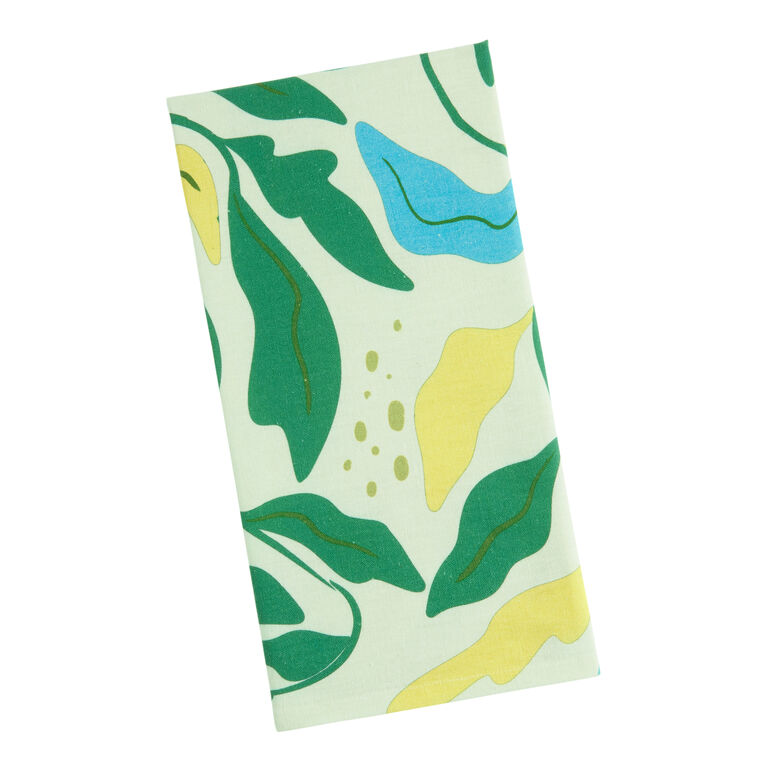 Green And Blue Abstract Leaves Kitchen Towel image number 1
