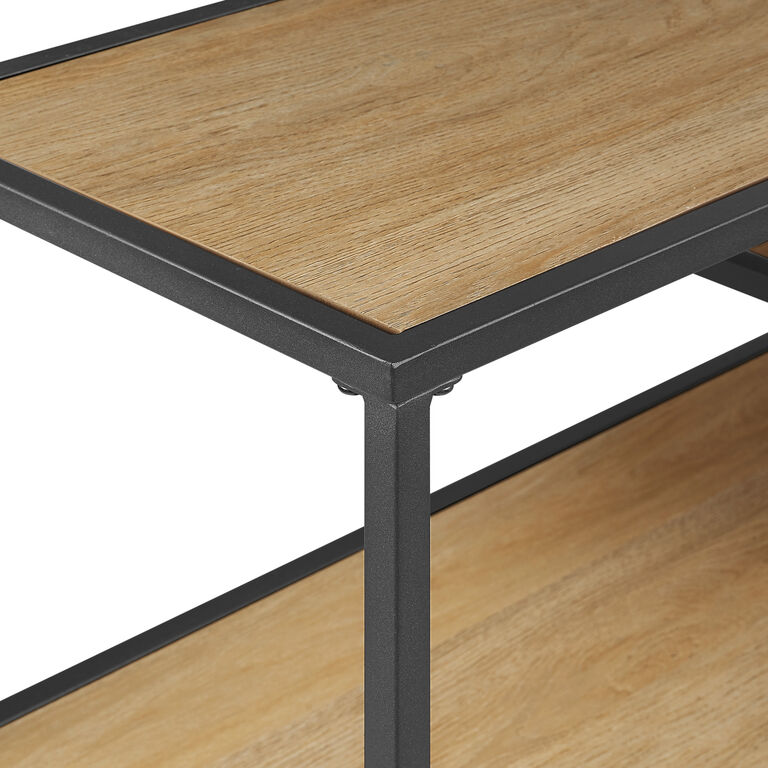 Lyon Wood and Black Steel Console Table with Shelves image number 4