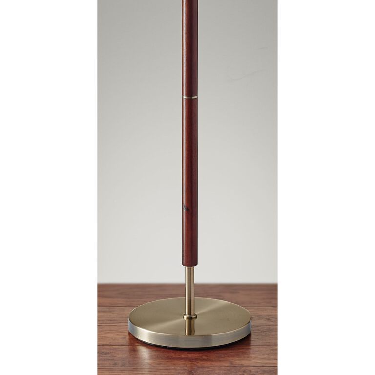 Hamilton Wood And Antique Brass Floor Lamp image number 4