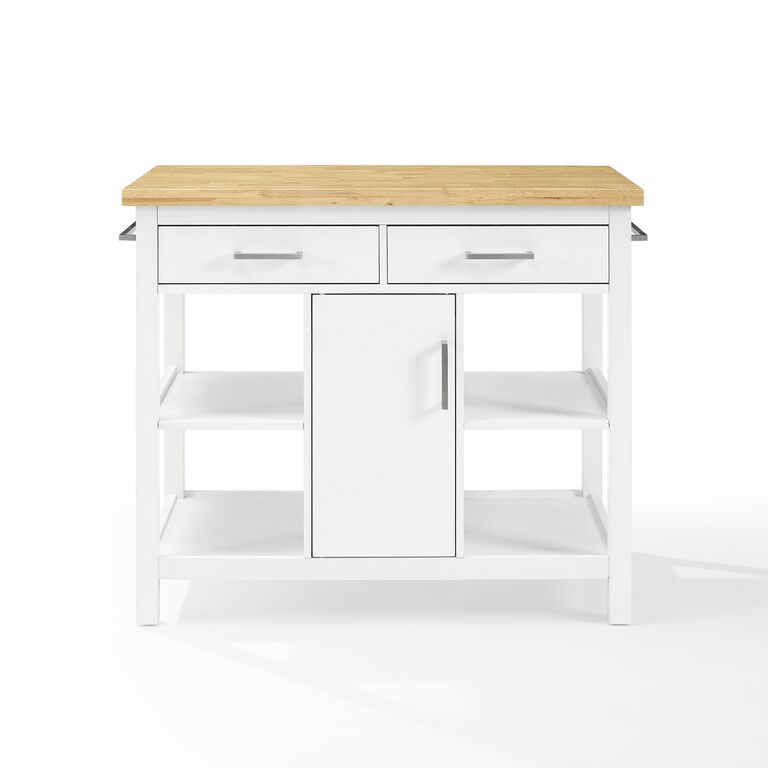 White And Natural Wood Edna Kitchen Island image number 3