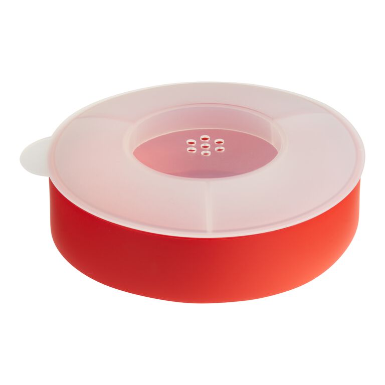 W&P Red Silicone Personal Microwave Popcorn Popper image number 2