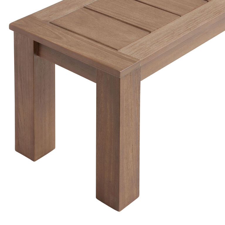 Corsica Light Brown Slatted Eucalyptus Outdoor Dining Bench image number 4