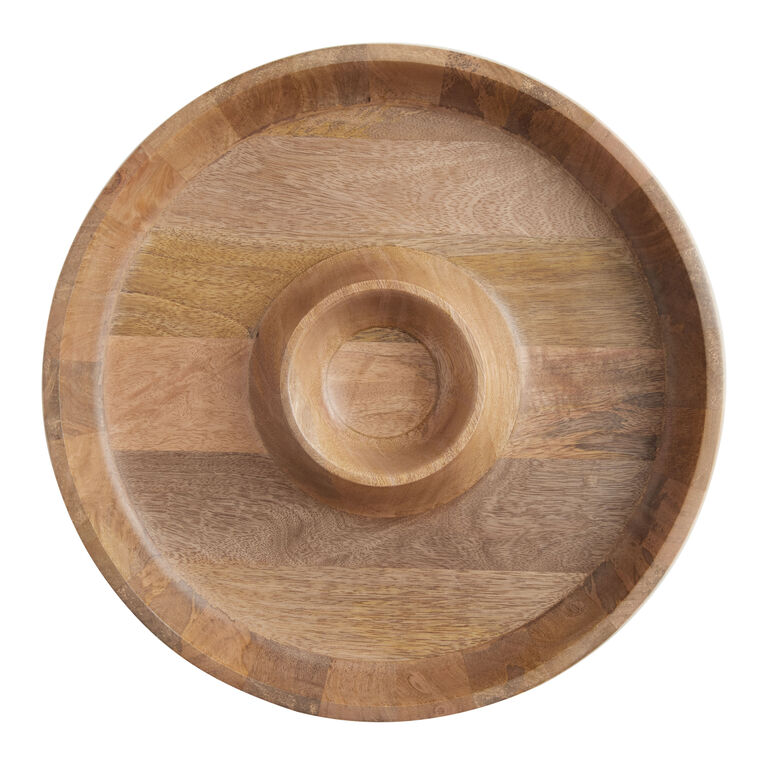 Light Mango Wood Modern Chip And Dip Serving Platter image number 2