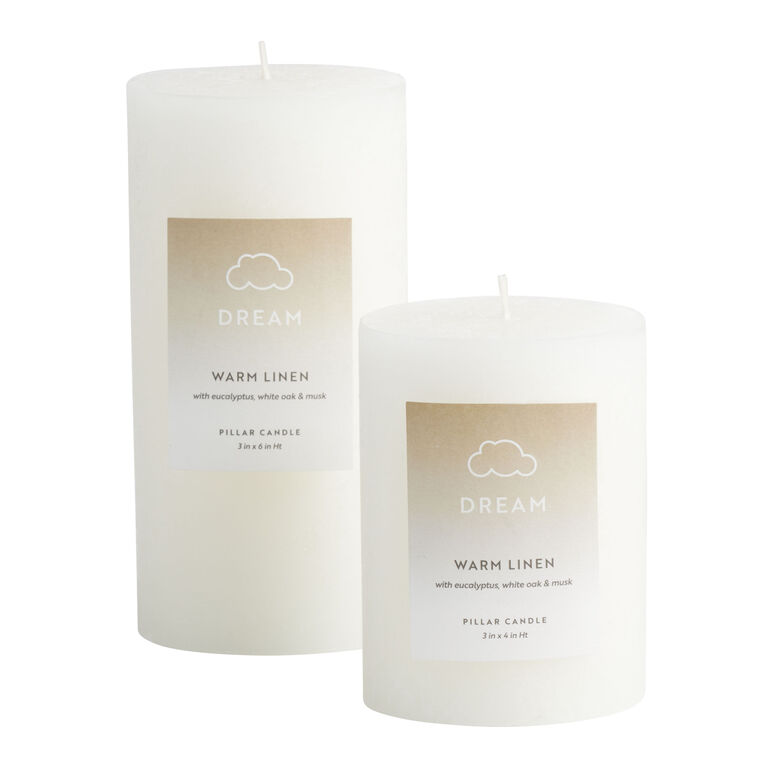 Dream Warm Linen Pillar Scented Candle image number 1