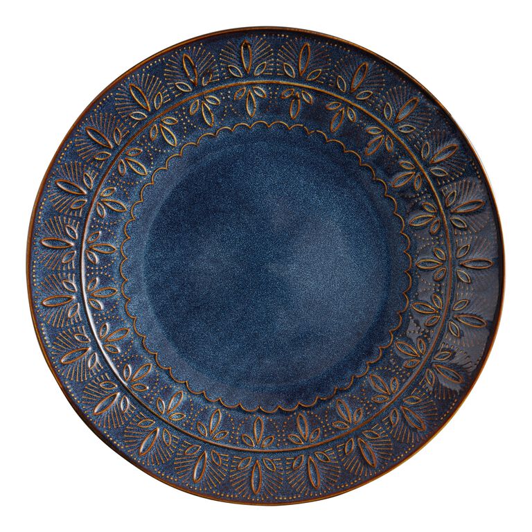 Willow Indigo Blue Embossed Dinner Plate image number 1