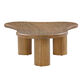 Lorelei Triangular Cognac Brown Acacia Wood Coffee Table image number 3