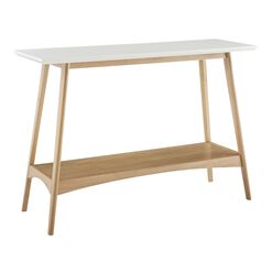 Off White Two Tone Console Table with Shelf