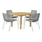 Fresia Teak Wood And Woven Rope 5 Piece Outdoor Dining Set image number 0