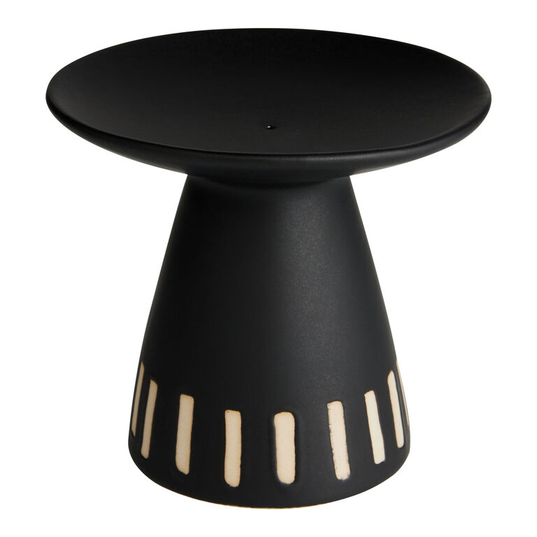 Black Ceramic Pedestal Incense Holder image number 2