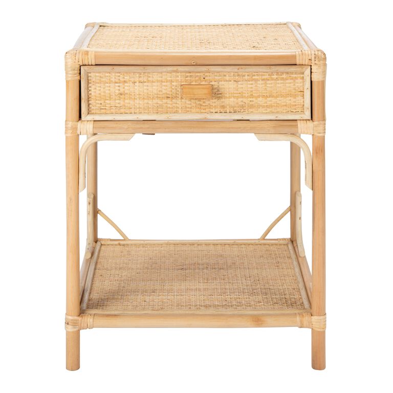 Celia Natural Rattan Nightstand With Drawer image number 1