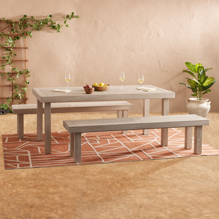 Mallorca Whitewash Eucalyptus Wood Outdoor Dining Collection image number 1