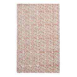 Terracotta Florals Block Print Waffle Weave Hand Towel