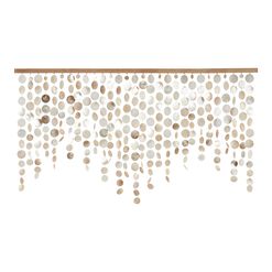 Champagne Capiz Shell And Natural Wood Wall Hanging