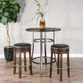 Hawes Mahogany And Metal Backless Swivel Barstool image number 1