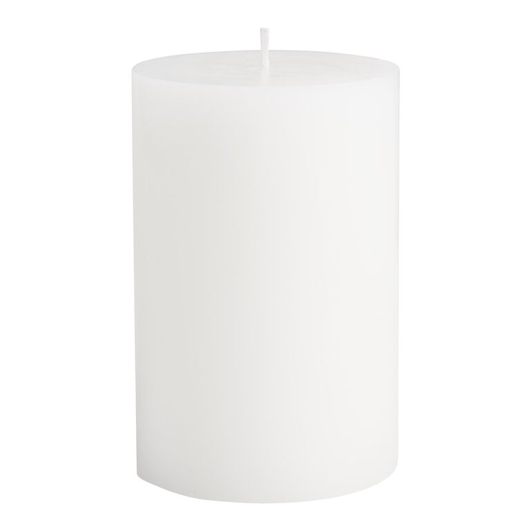4x6 White Unscented Pillar Candle image number 1