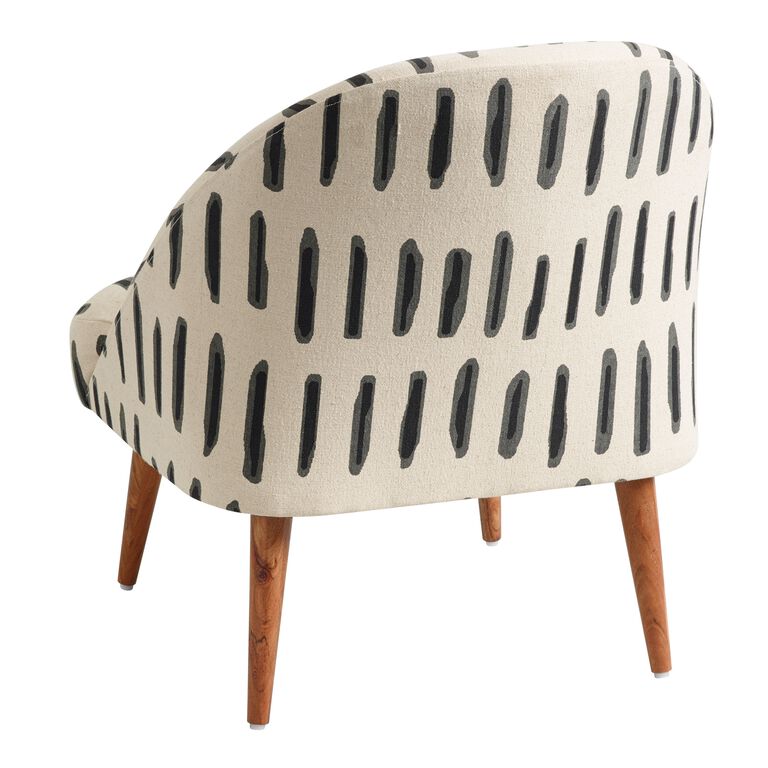 Noemi Charcoal Gray And Ivory Dash Print Chair image number 6