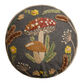 Round Charcoal Embroidered Mushroom Throw Pillow image number 0