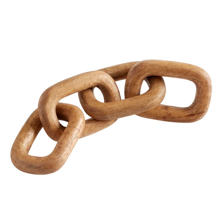 Hand Carved Wood Chain Link Decor image number 1
