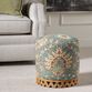 Aina Round Moroccan Style Upholstered Stool image number 1