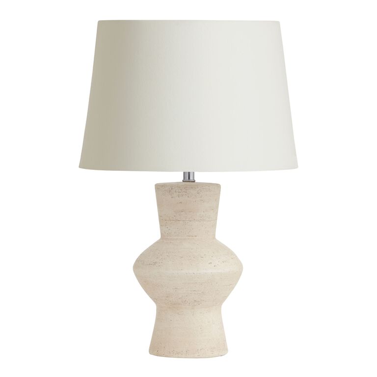 White Terracotta Stacked Table Lamp Base image number 3