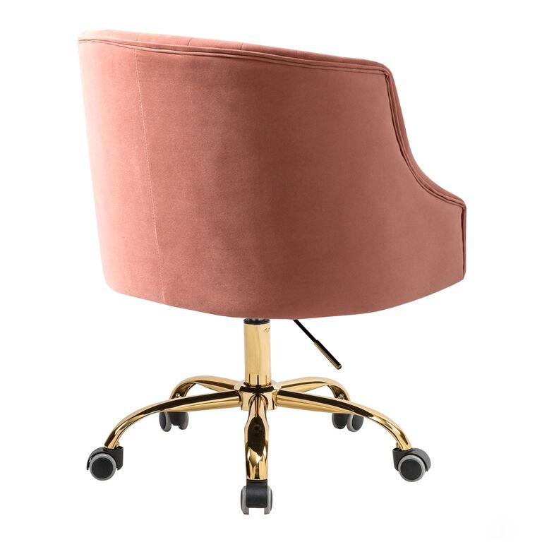 Nanette Velvet Tufted Upholstered Office Chair image number 3