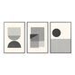 Charcoal and Cream Retro Framed Wall Art 3 Piece image number 0