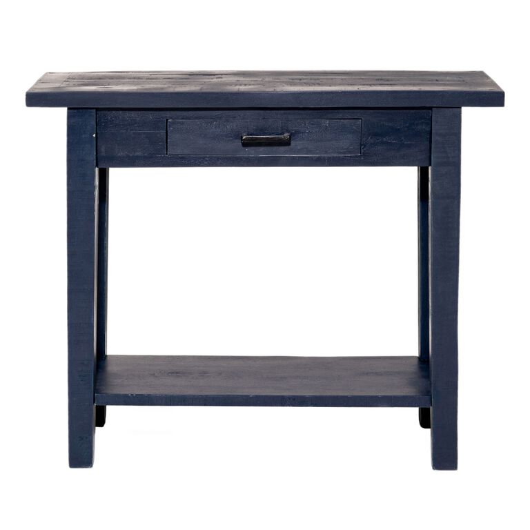 Leigh Antique Navy Blue Wood Console Table image number 2