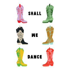 Buen Dia Shall We Dance Cowboy Boots Wall Art Print