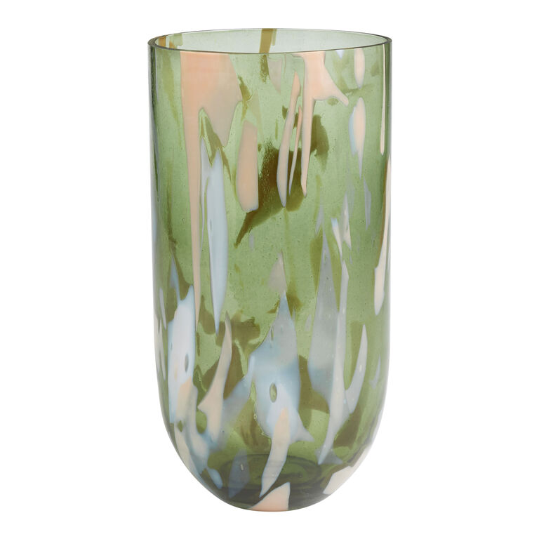 Marbled Glass Cylinder Vase image number 1