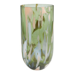 Marbled Glass Cylinder Vase
