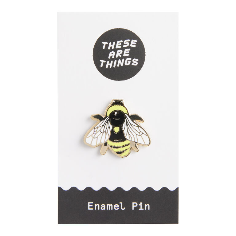 Black And Yellow Bee Enamel Pin image number 1