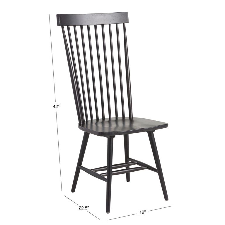 Kamron Black Wood Windsor Style Dining Chair Set of 2 image number 7