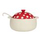 Red Ceramic Mushroom Soup Tureen with Ladle image number 0