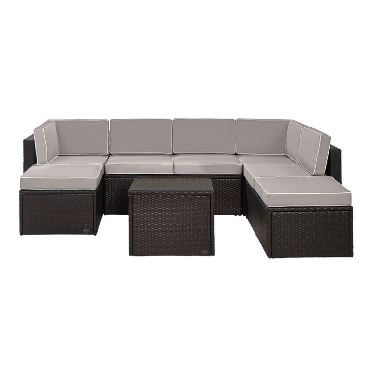 Pinamar Espresso and Gray All Weather 8 Pc Outdoor Sectional image number 3