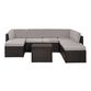 Pinamar Espresso and Gray All Weather 8 Pc Outdoor Sectional image number 2