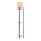 Tristan Natural And Black Rattan Floor Lamp With Shelves image number 0