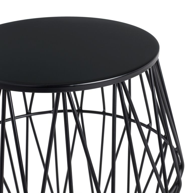 Octavia Faceted Metal Outdoor Accent Stool image number 2
