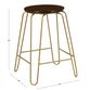 Ryker Gold Hairpin and Elm Backless Counter Stool Set of 2 image number 3