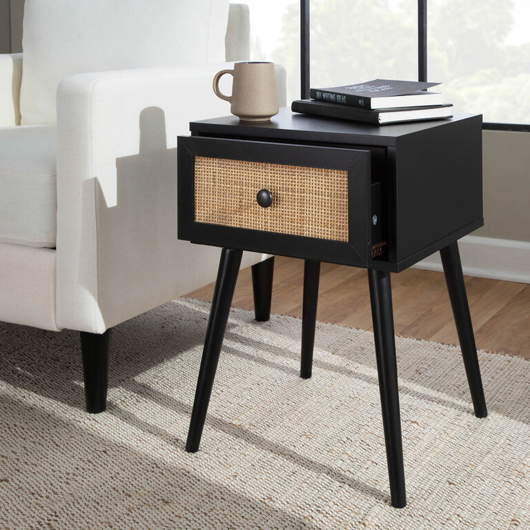 Mia Cane Front End Table with Drawer image number 2