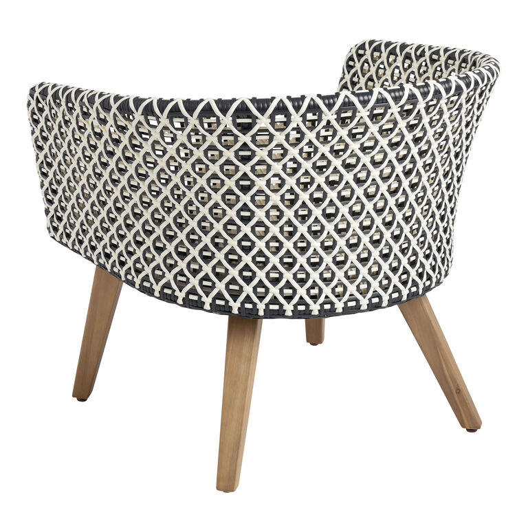 Calabria Black and White All Weather Wicker Outdoor Chair image number 3