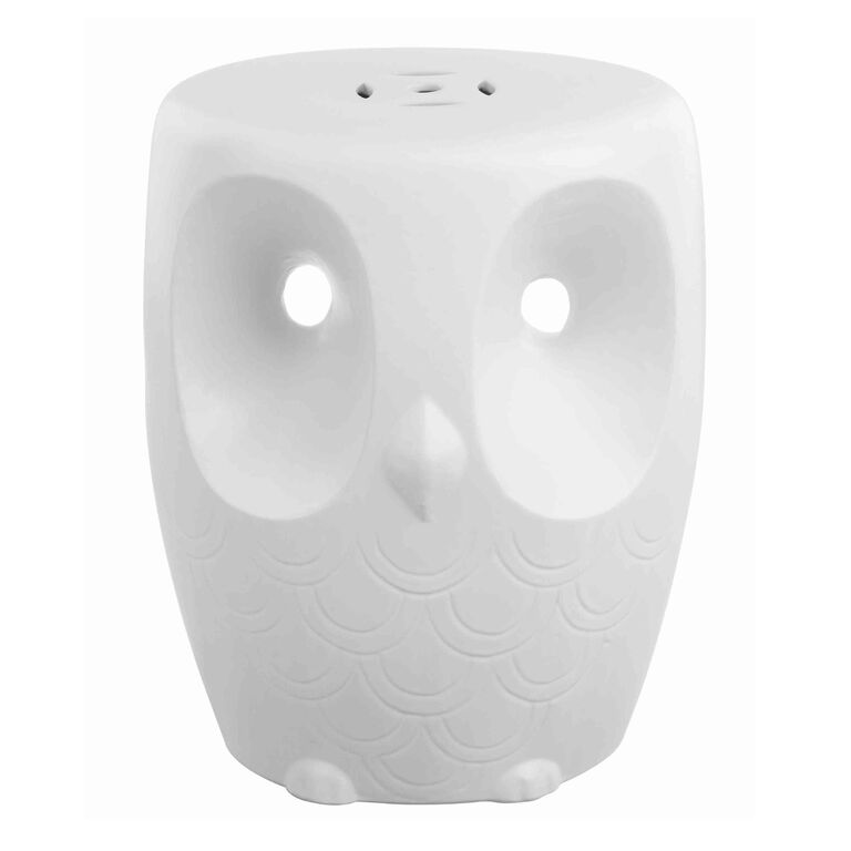 White Ceramic Owl Side Table image number 1