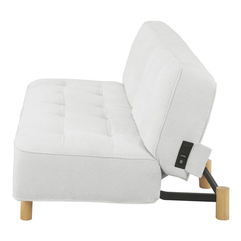 Layton Ivory Tufted Convertible Sleeper Sofa with USB Ports image number 5