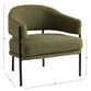 Rylan Moss Green Faux Sherpa Curved Back Chair image number 5