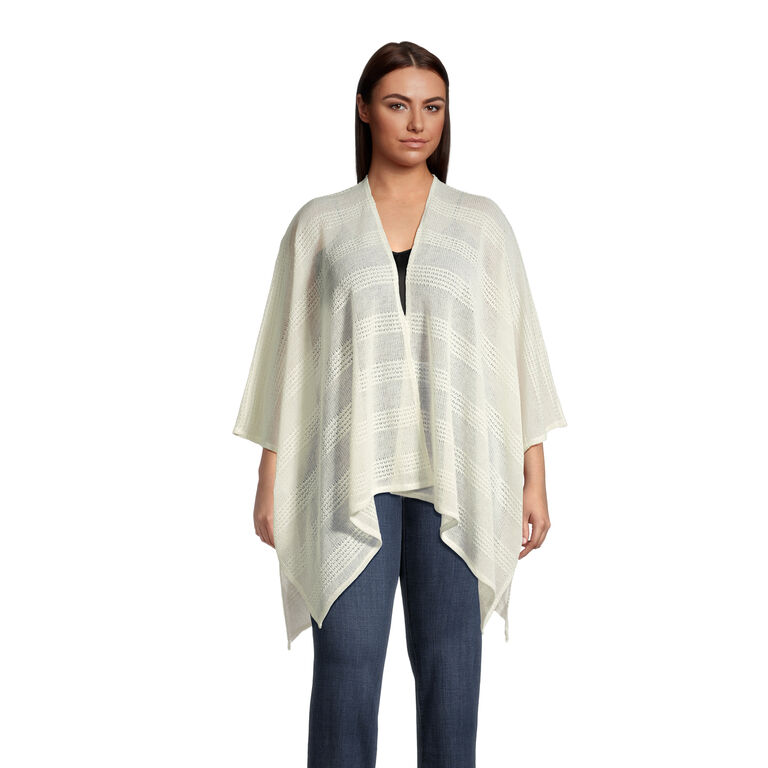 Keely Ivory Mixed Stripe Knit Wrap image number 1